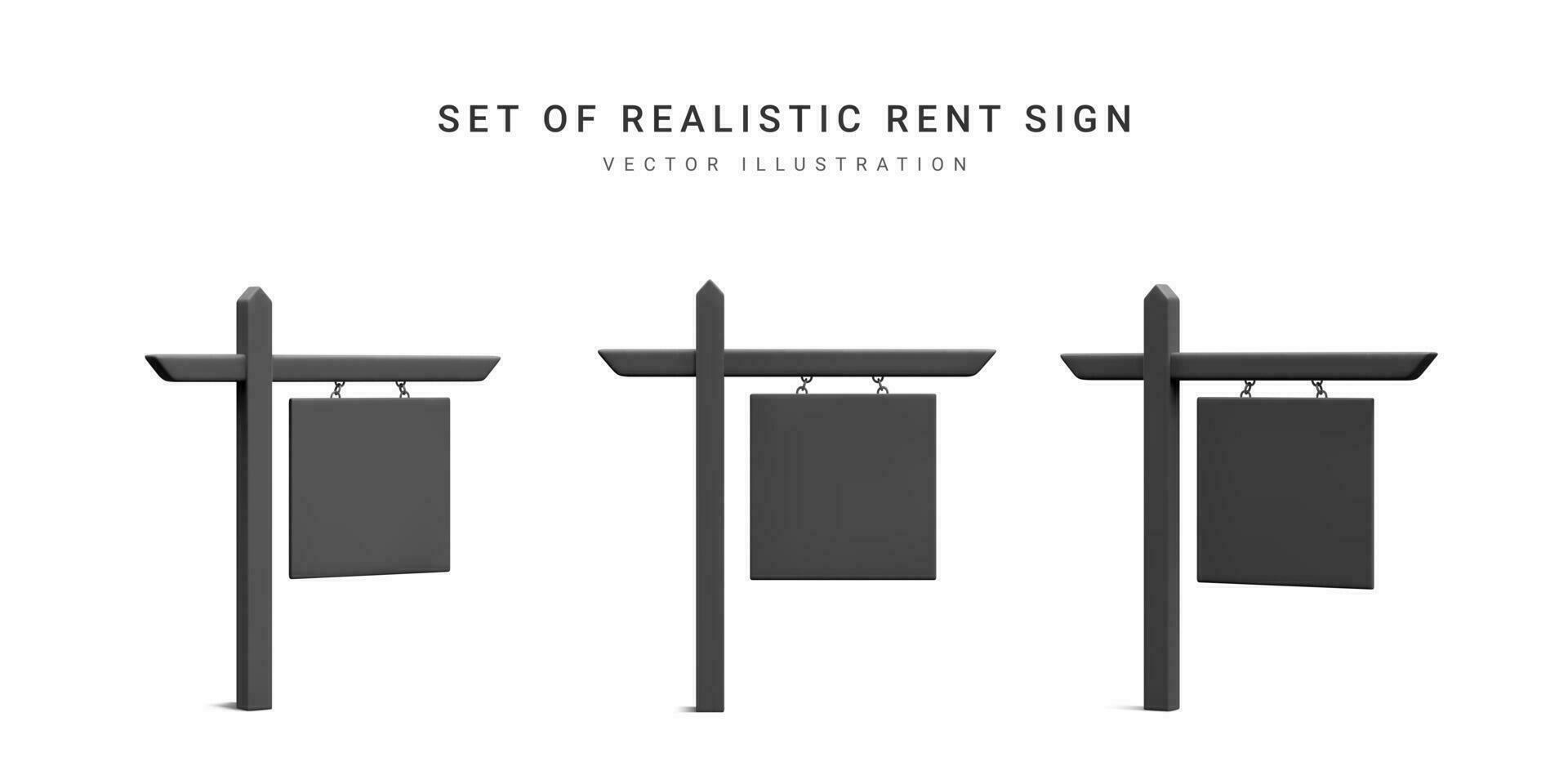 reeks van 3d realistisch echt landgoed teken geïsoleerd Aan wit achtergrond. vector illustratie