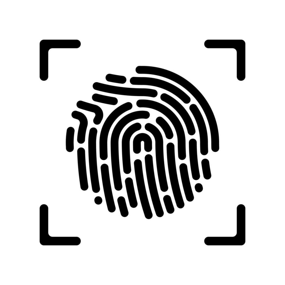 veiligheid vingerafdruk authenticatie. vinger identiteit, technologie biometrisch illustratie. vingerafdruk sjabloon vector