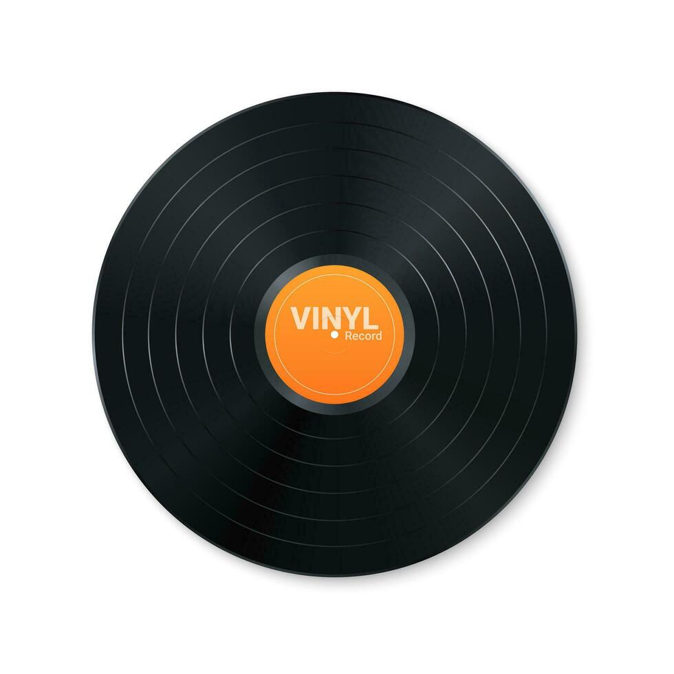 vinyl muziek- dossier. ontwerp van retro audio schijf. realistisch wijnoogst grammofoon schijf met Hoes model. vector illustratie