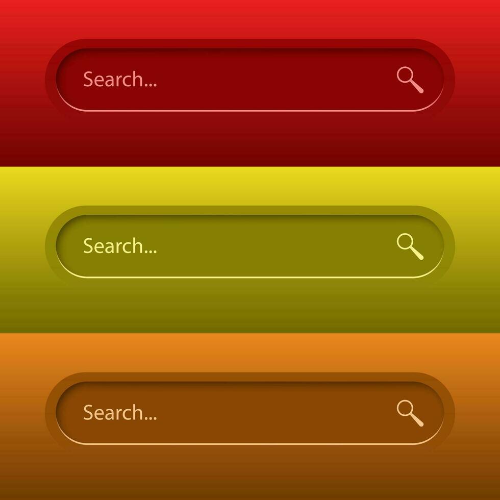 zoeken bar voor ui, ontwerp en web plaats. zoeken adres en navigatie bar icoon. vector verzameling van zoeken het formulier Sjablonen voor websites