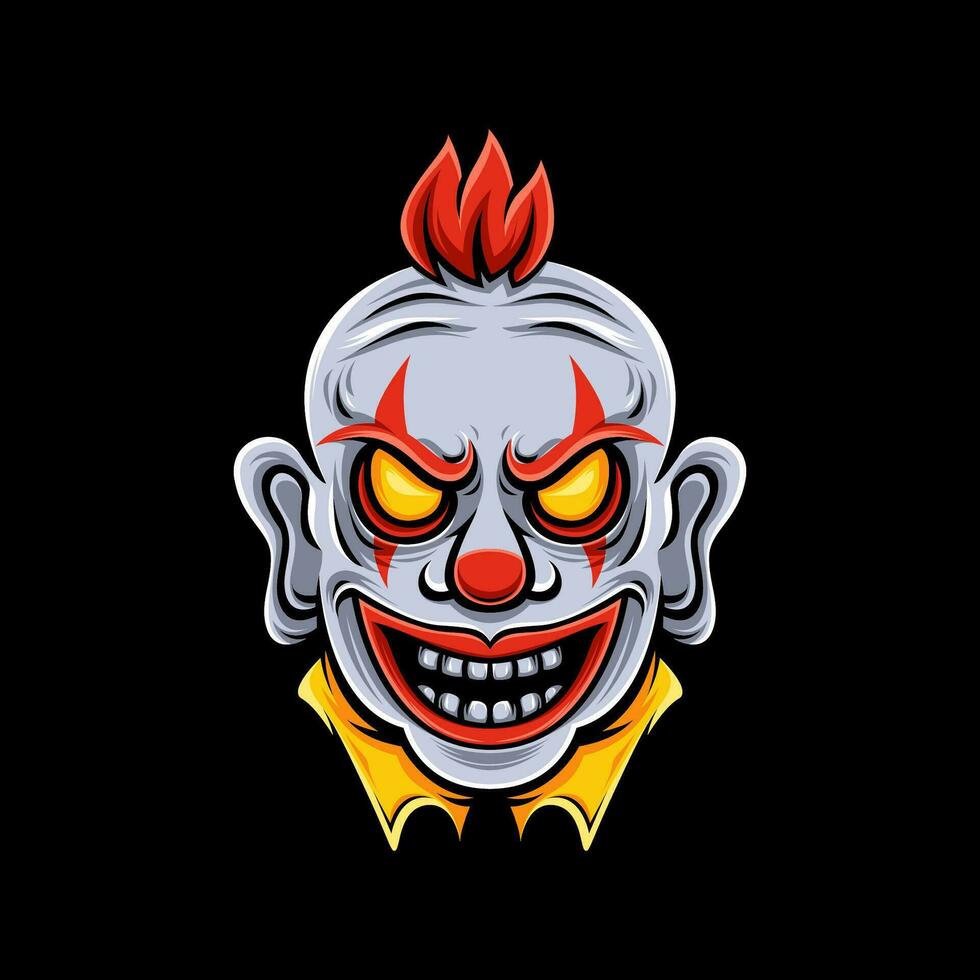 halloween illustratie van een sinister clown vector