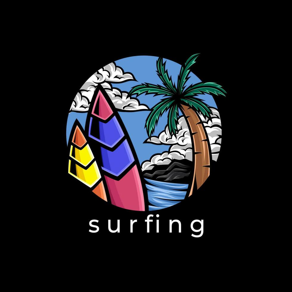 vector illustratie van een logo met een zomer strand thema
