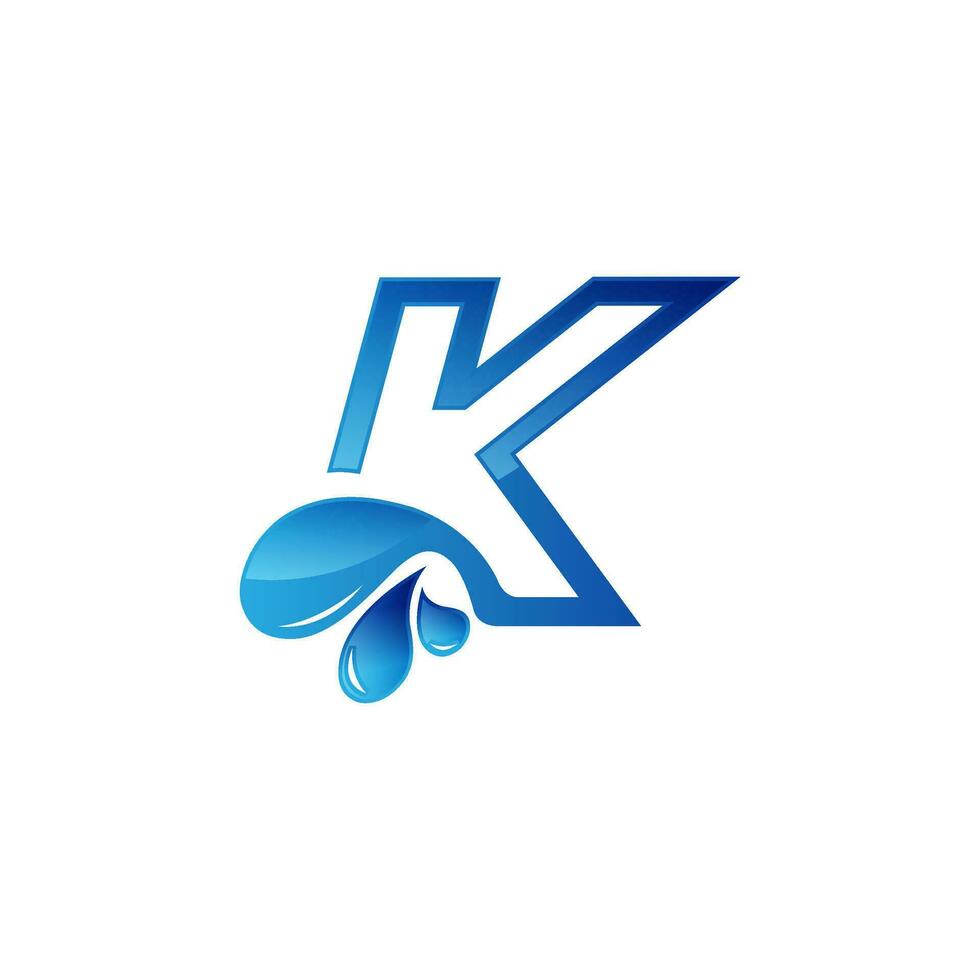 brief k logo met Golf en water plons vorm, creatief eerste brief, bedrijf identiteit, vers brief logo vector
