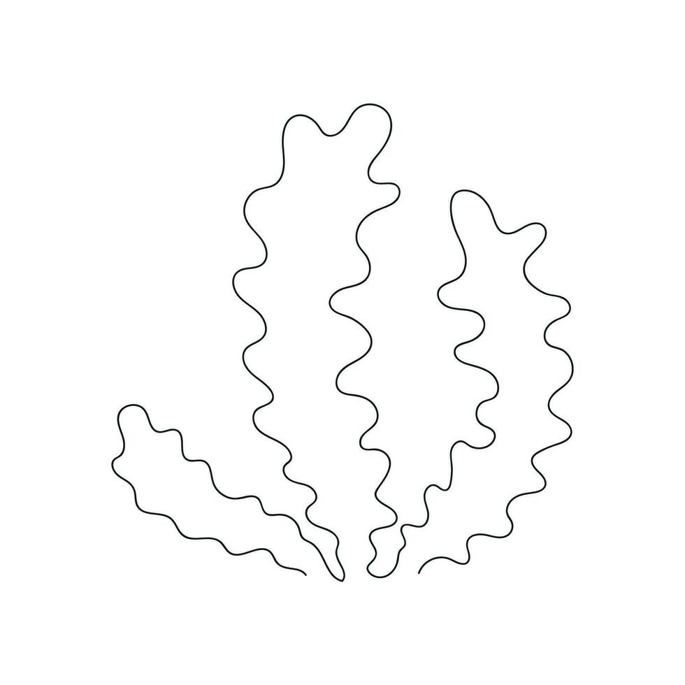 zeewier getrokken in een doorlopend lijn. een lijn tekening, minimalisme. vector illustratie.