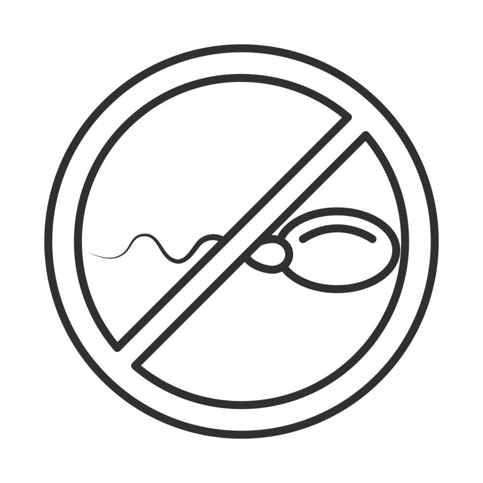 seksuele gezondheid veilige seks verboden sperma symbool lijn icon vector