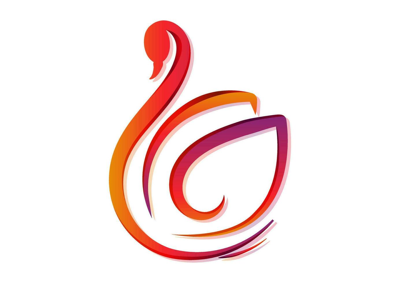 kleurrijk zwaan logo vlak vector Aan wit achtergrond