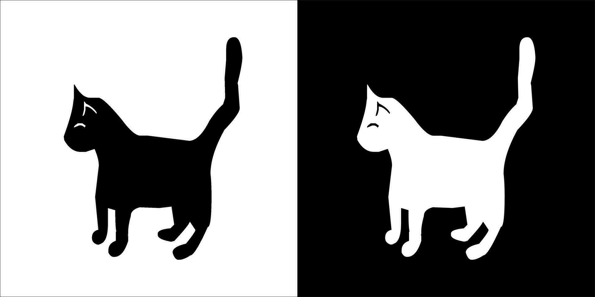 illustratie, vector grafisch van kat icoon, zwart en wit kleur Aan transparant achtergrond