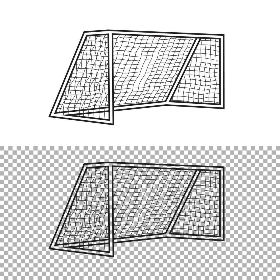 Amerikaans voetbal doel lijn vector illustratie, geïsoleerd Aan wit achtergrond, kant visie, bewerkbare strcke.