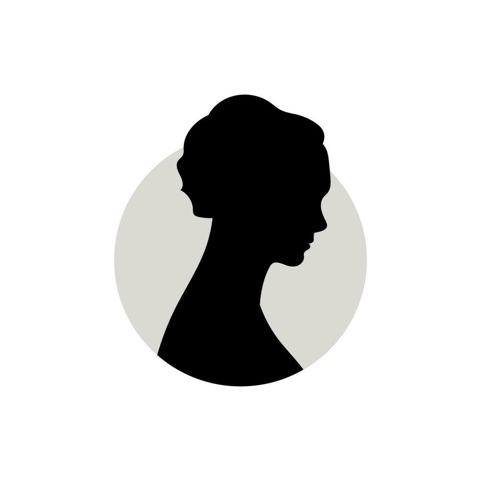 silhouet van een vrouw hoofd. vector illustratie Aan wit achtergrond.