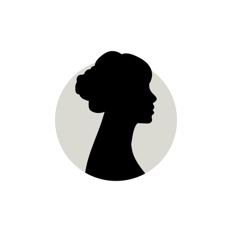 silhouet van een vrouw hoofd. vector illustratie Aan wit achtergrond.