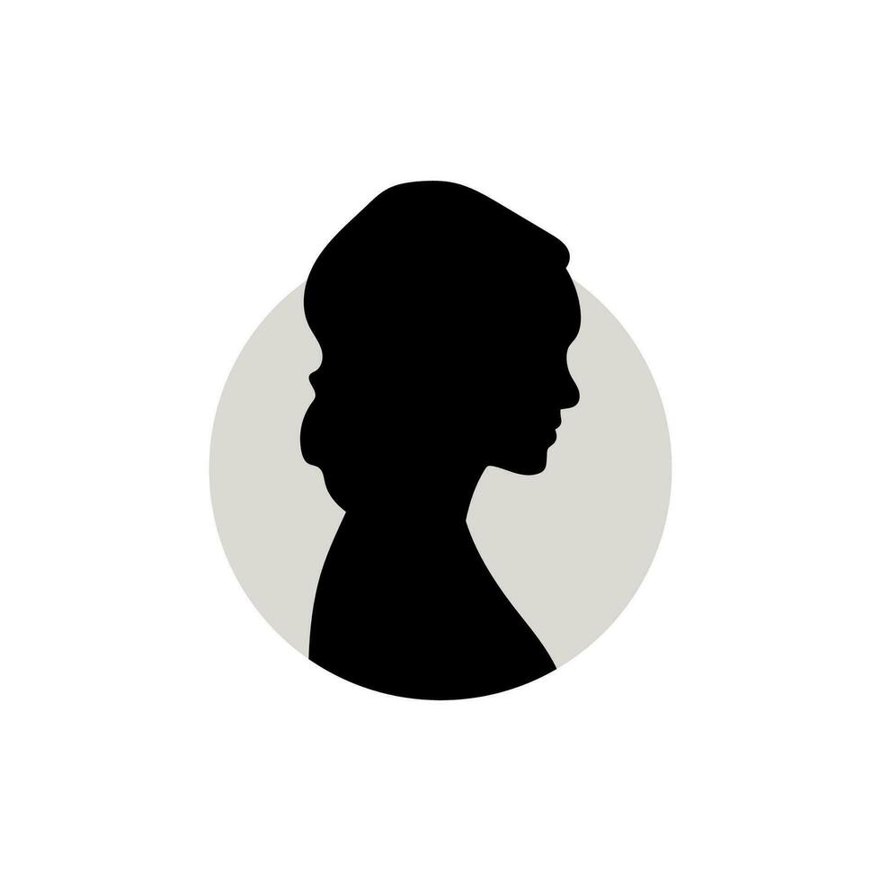 silhouet van een vrouw hoofd. vector illustratie Aan wit achtergrond.