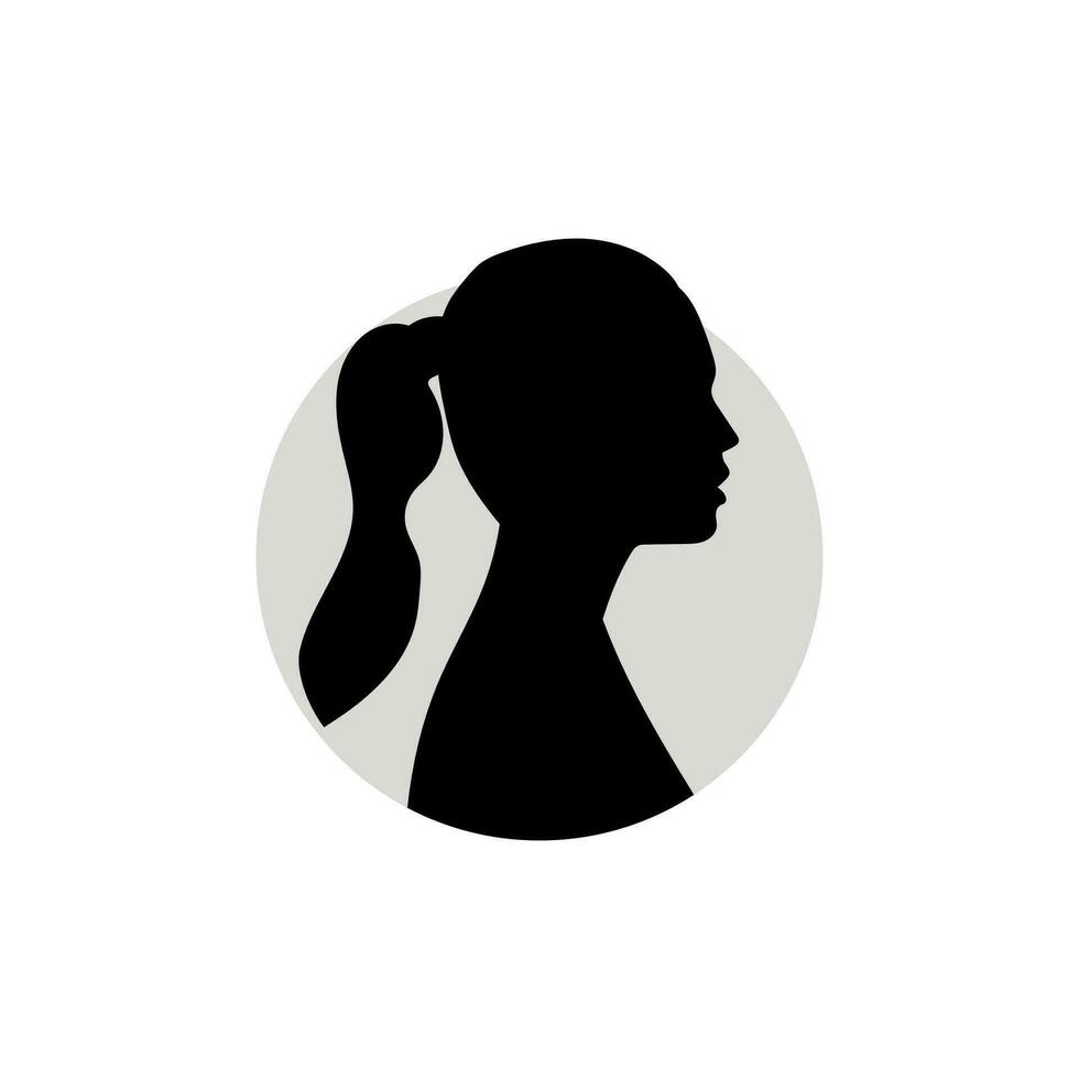 silhouet van een vrouw hoofd. vector illustratie Aan wit achtergrond.