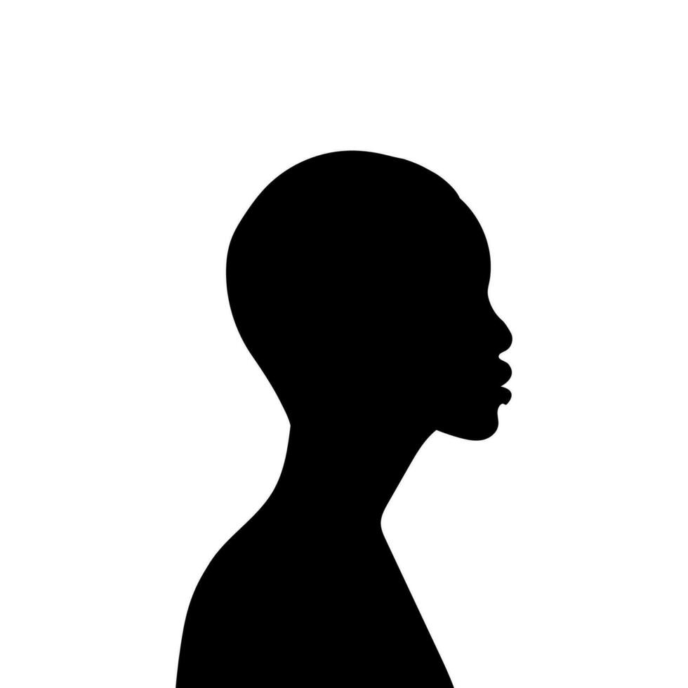 vrouw avatar profiel. vector silhouet van een vrouw hoofd of icoon geïsoleerd Aan een wit achtergrond. symbool van vrouw schoonheid.