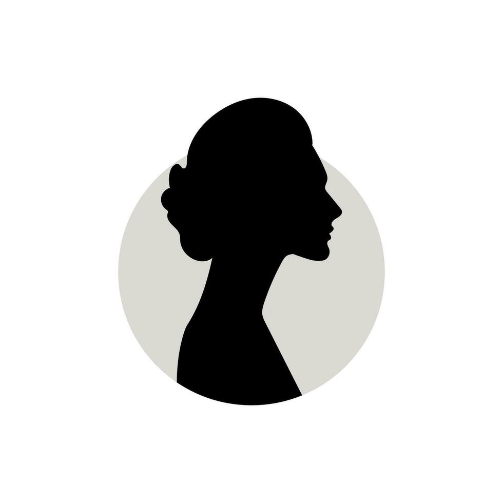 silhouet van een vrouw hoofd. vector illustratie Aan wit achtergrond.