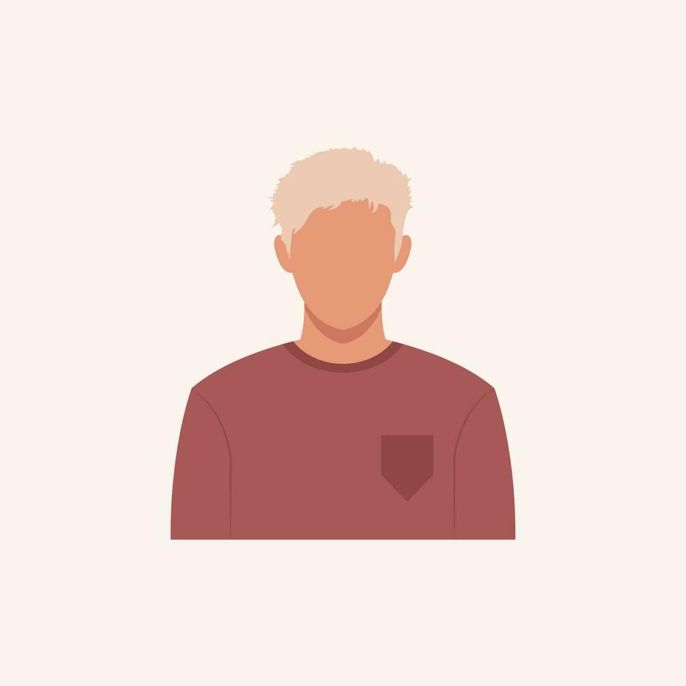 profiel beeld van Mens avatar voor sociaal netwerken met voor de helft cirkel. mode vector. helder vector illustratie in modieus stijl.