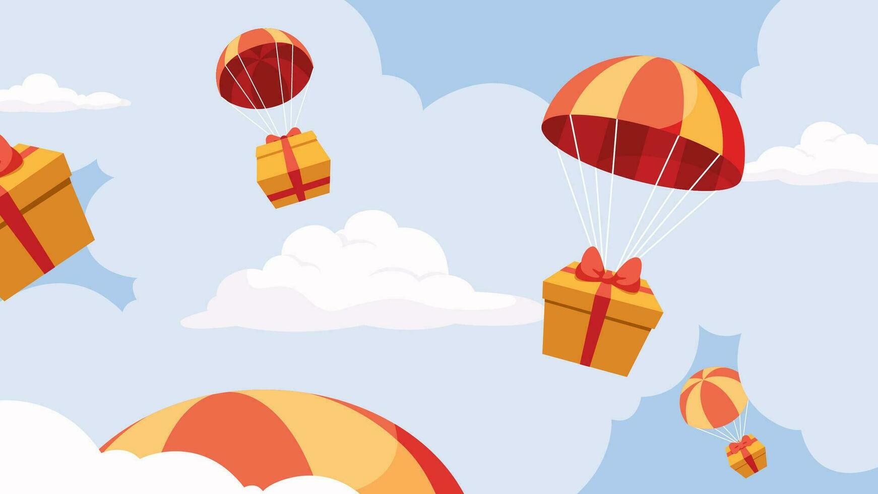 cadeaus airdrop vlak ontwerp vector