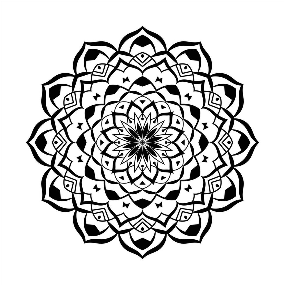 abstract zwart wit mandala achtergrond patroon ontwerp met Islamitisch kunst mandala vector