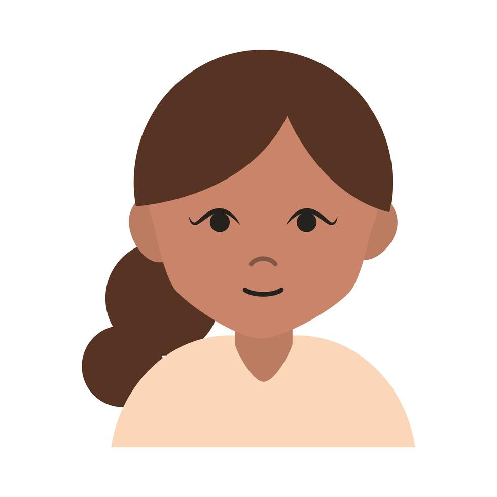 vrouw cartoon karakter portret vrouwelijke hindoe flat icon vector