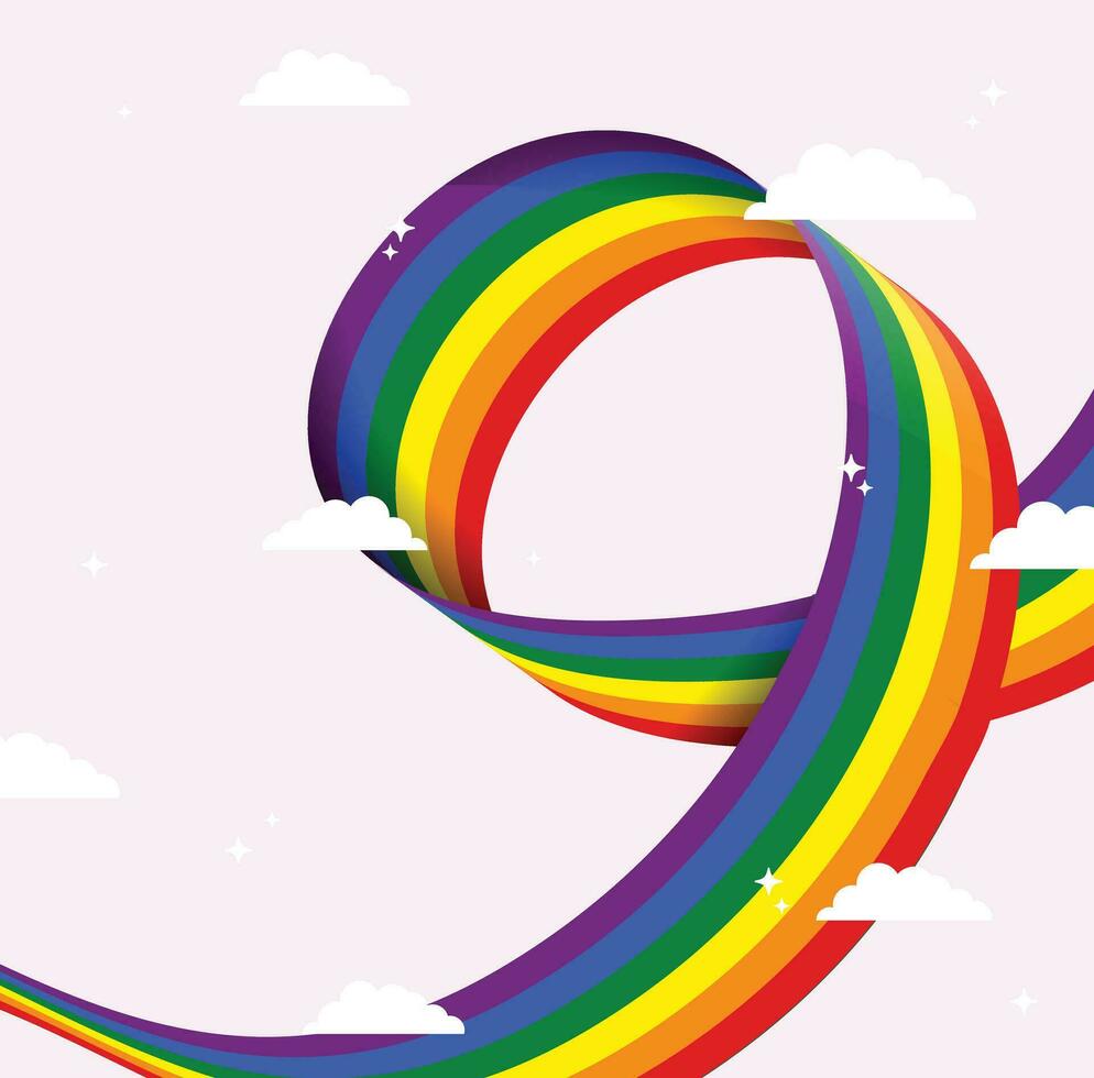 kleurrijk regenboog trots maand vector achtergrond. menselijk rechten verscheidenheid concept. lgbt individualiteit kunst evenement banier ontwerp. vector illustratie.