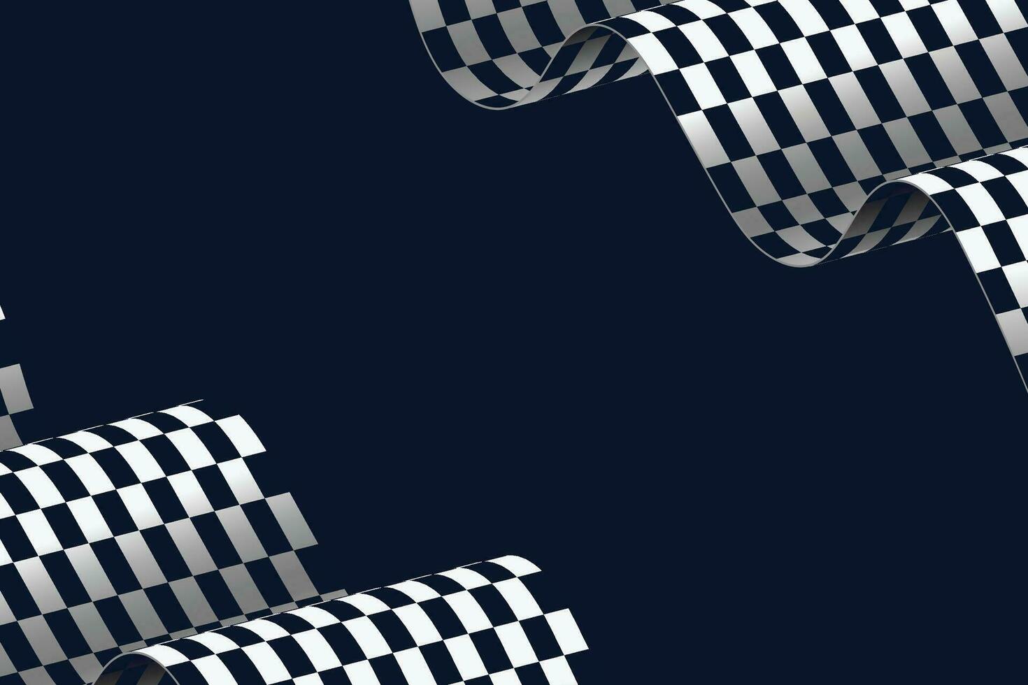 optisch illusie Golf. schaak golven bord. abstract 3d zwart en wit illusies. horizontaal lijnen strepen patroon of achtergrond met golvend vervorming effect. vector illustratie.