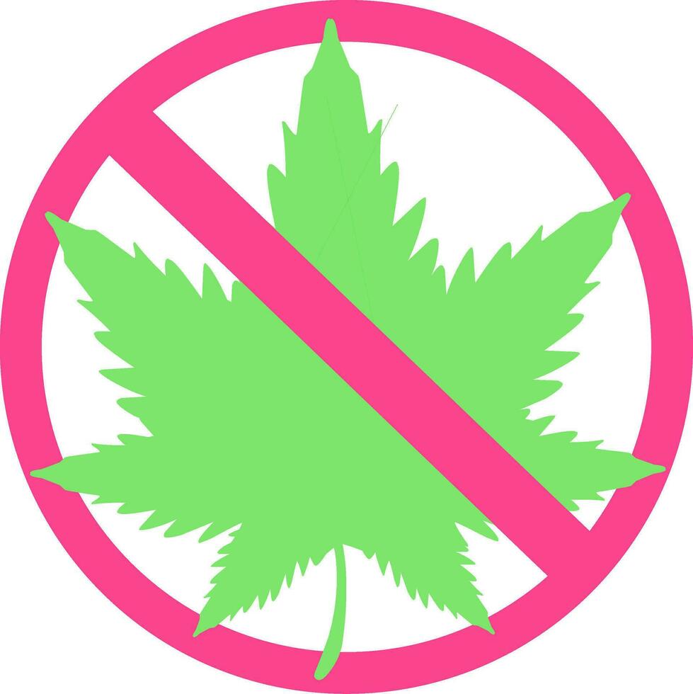 zeggen Nee naar marihuana hennep. perfect voor anti marujana campagne. vector