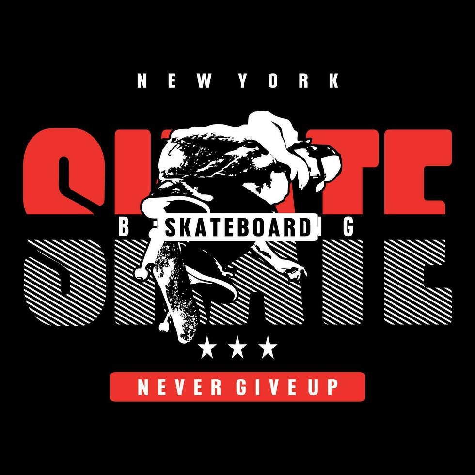 vector illustratie Aan de thema van skateboarden en skateboard in nieuw york stad. wijnoogst ontwerp. grunge achtergrond. typografie, t-shirt grafiek, afdrukken, poster, banier, folder, ansichtkaart - vectoren