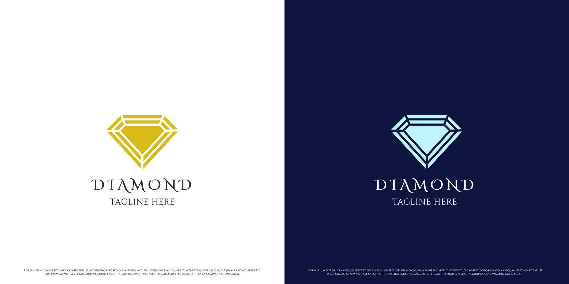 diamant sieraden logo ontwerp illustratie. gemakkelijk vlak silhouet goud sieraden kristal diamant modern minimalistische aantrekkingskracht luxe blauw saffier smaragd robijn. perfect voor diamant winkel app bedrijf icoon. vector