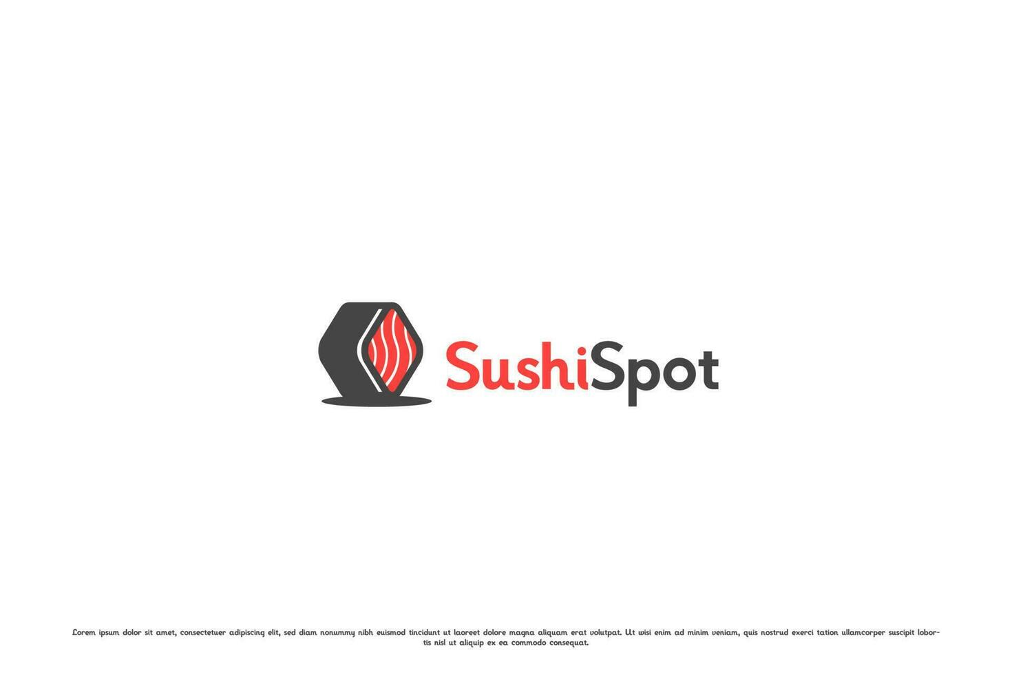 sushi restaurant logo ontwerp illustratie. creatief teken van Japans cultuur voedsel plaats sushi rollen wasabi keuken heerlijk smakelijk voedsel. cafe sushi plek plaats op te slaan garnaal tussendoortje bedrijf icoon. vector