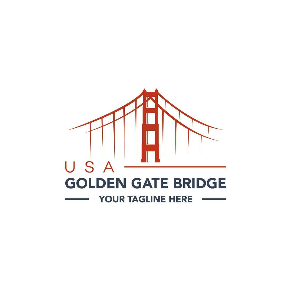 san francisco, gouden poort brug logo ontwerp sjabloon. gemakkelijk en schoon vlak ontwerp van brug vector sjabloon. brug logo voor bedrijf.