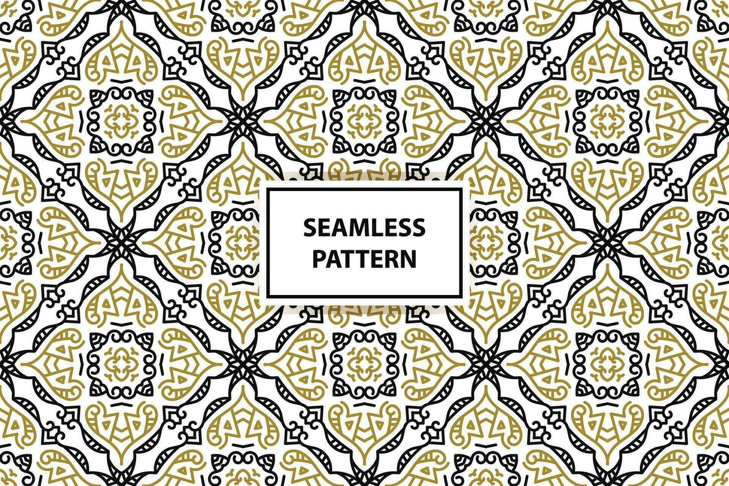 oosters naadloos patroon. wit, zwart en goud achtergrond met Arabisch ornament. patroon, achtergrond en behang voor uw ontwerp. textiel ornament. vector illustratie.