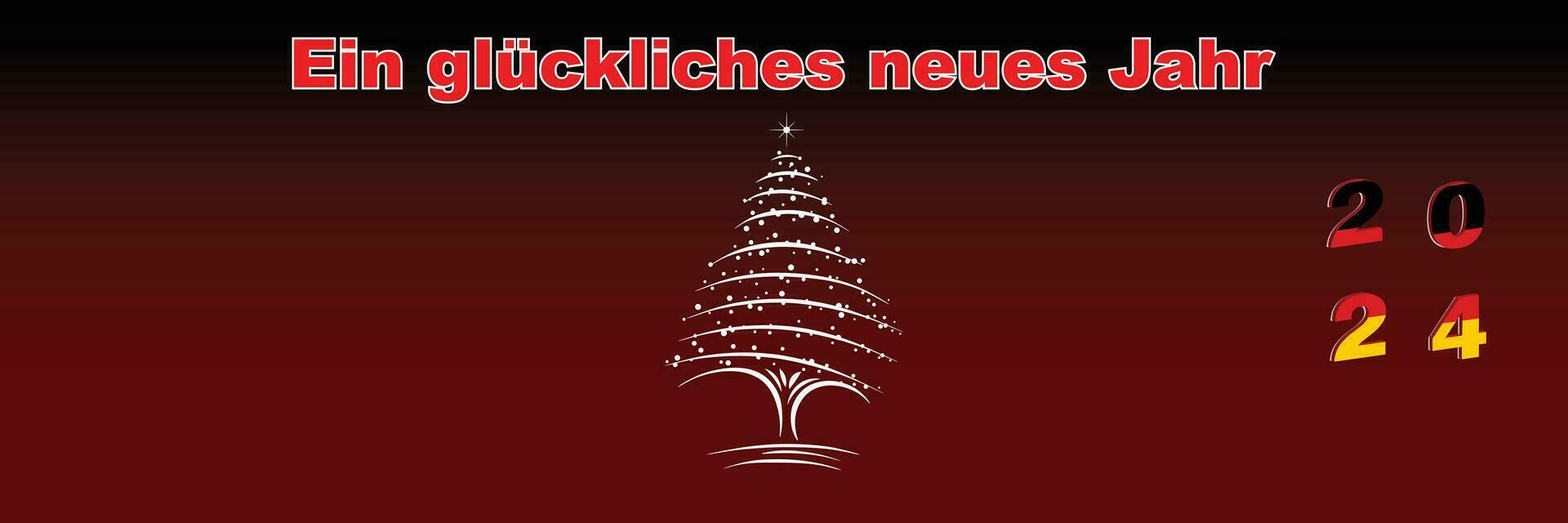 vrolijk Kerstmis en gelukkig nieuw jaar web bladzijde omslag. Duitsland vlag Aan de jaar 2024. vakantie ontwerp voor groet kaart, banier, viering poster, partij uitnodiging. vector illustratie.
