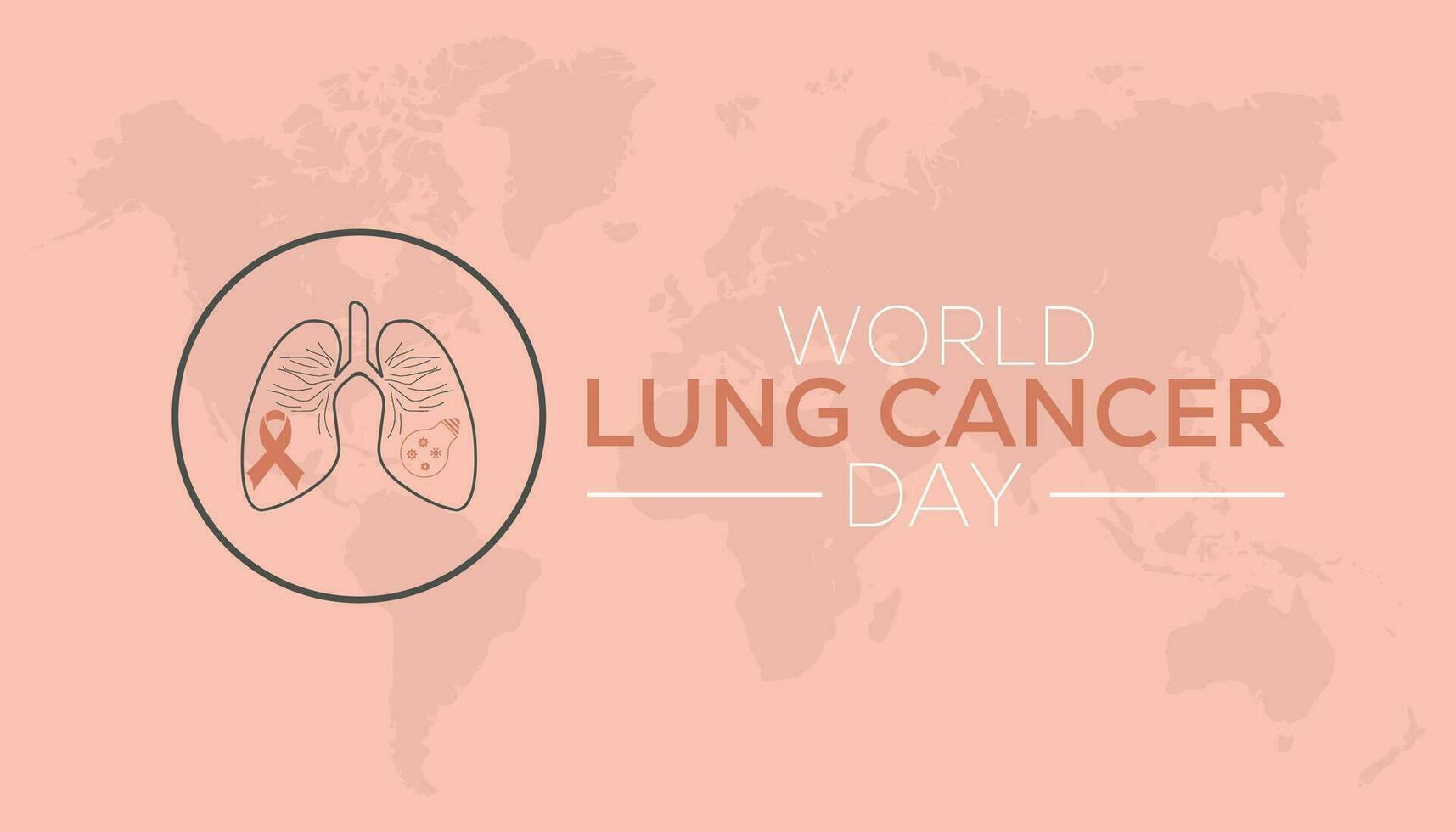 wereld long kanker dag is opgemerkt elke jaar Aan augustus 1e. Gezondheid bewustzijn vector. vector