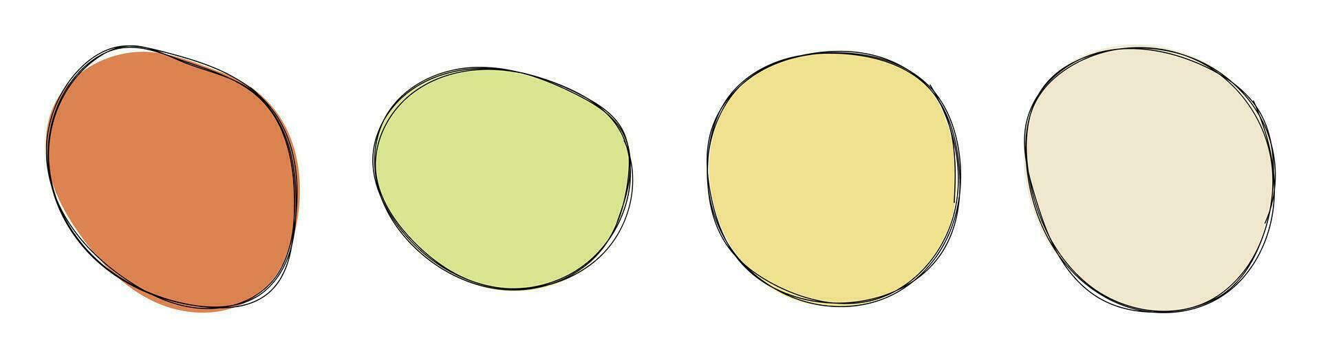 hand- getrokken gekleurde ronde klodder vector illustratie reeks
