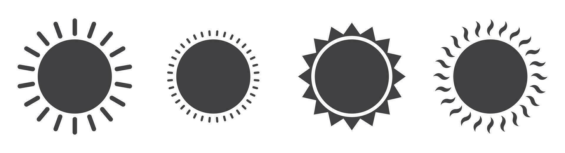 zon icoon verzameling vector illustratie geïsoleerd Aan wit