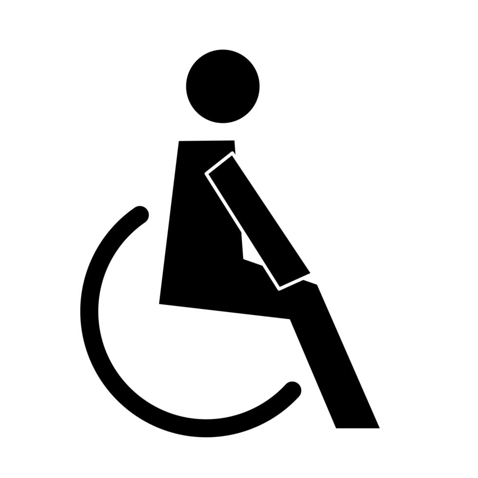 menselijke figuur in rolstoel gezondheid pictogram silhouet stijl vector