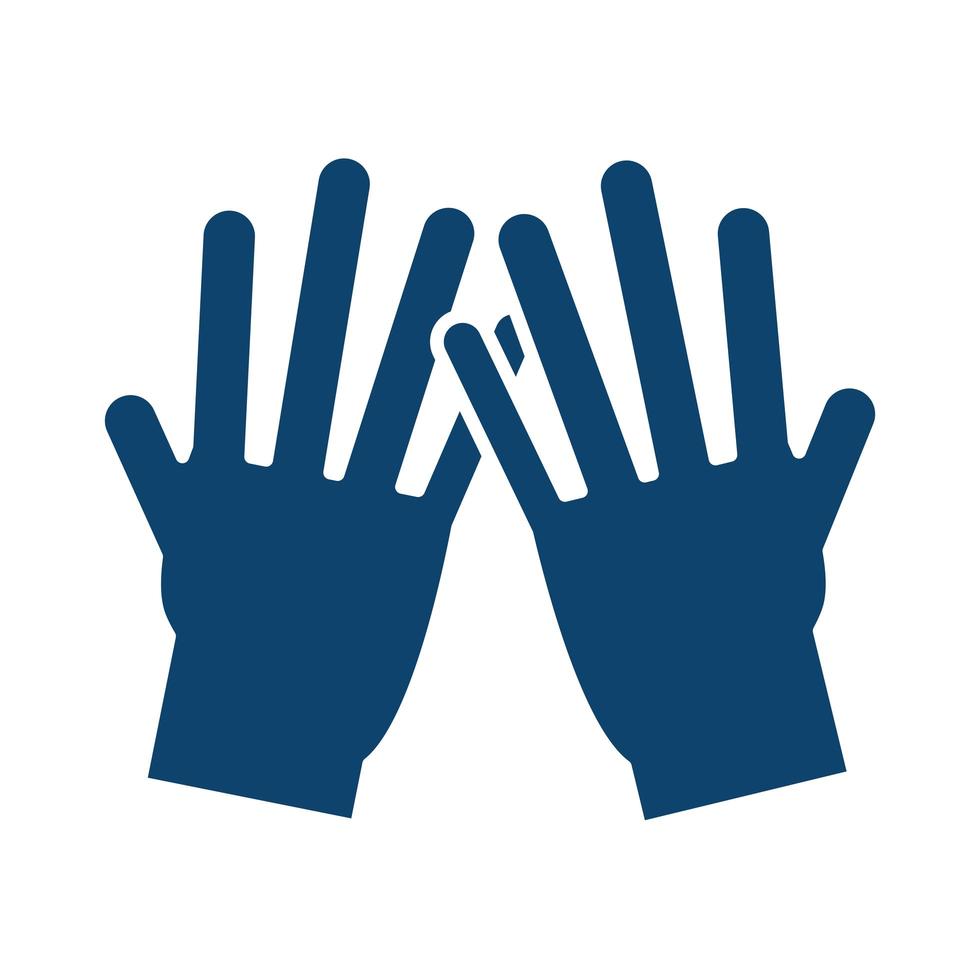 handen met vijf vingers gebaar silhouet icon vector