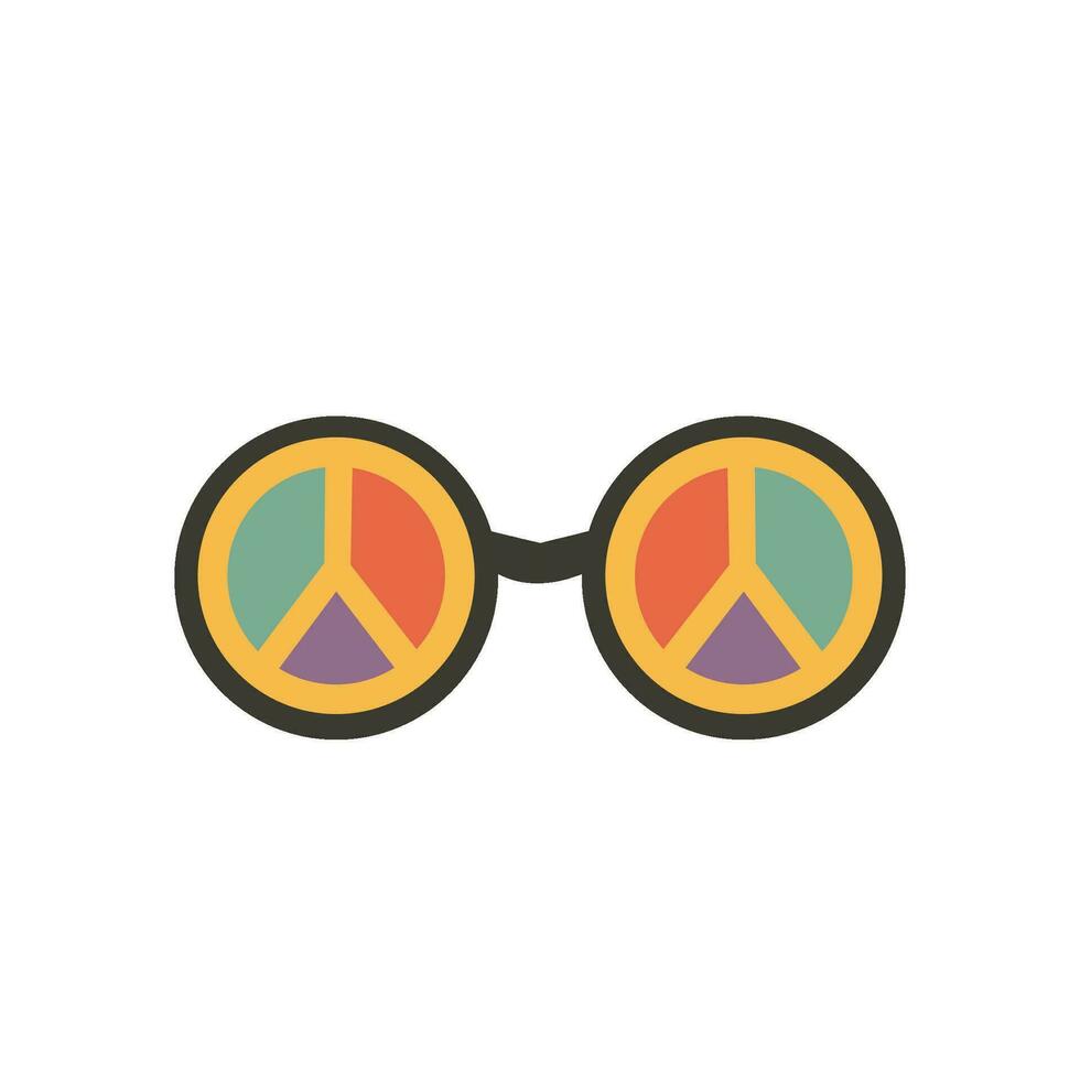 retro hippie bril, wijnoogst zonnebril vector