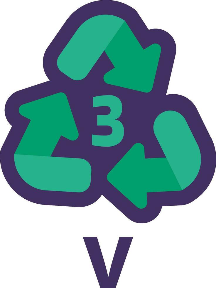 voorzichtigheid markering recycling v industrieel code 3 vector