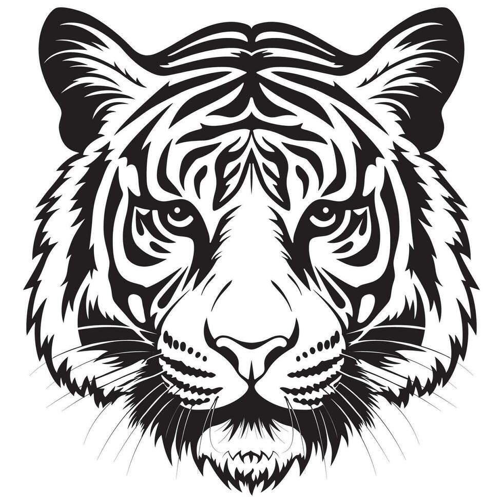 tijger gezicht, tijger logo, ontwerp voor insigne vector