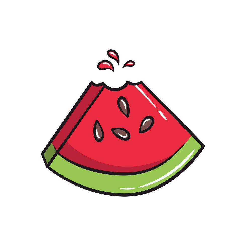 vers en sappig watermeloen plakjes vector illustratie