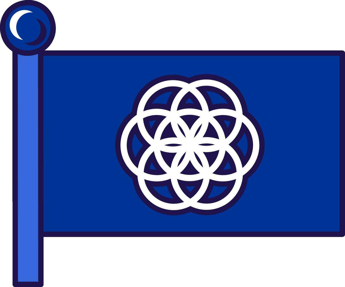 Internationale vlag van planeet aarde schets vector