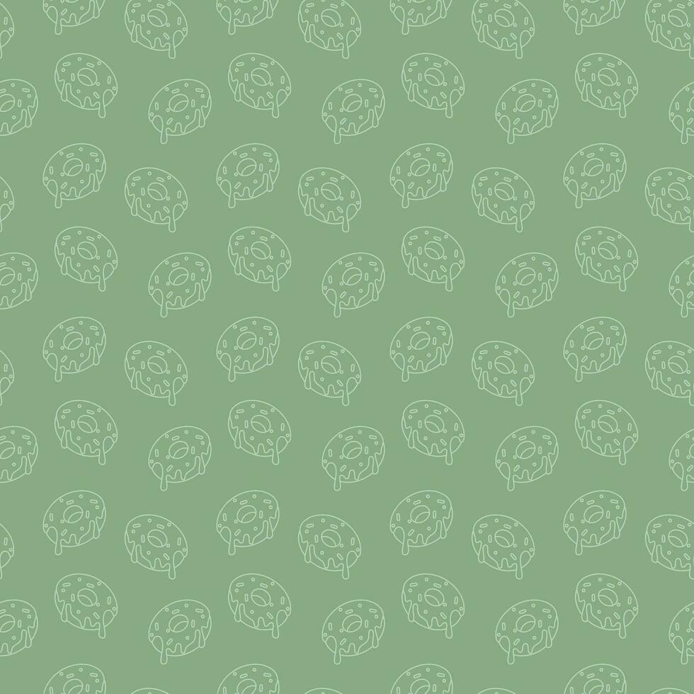 monochroom donuts lijn kunst patroon. vector naadloos ontwerp. veelzijdig vector naadloos patroon beeltenis lijn kunst van donuts in monochroom kleuren voor creëren elegant omhulsel papier en divers projecten.