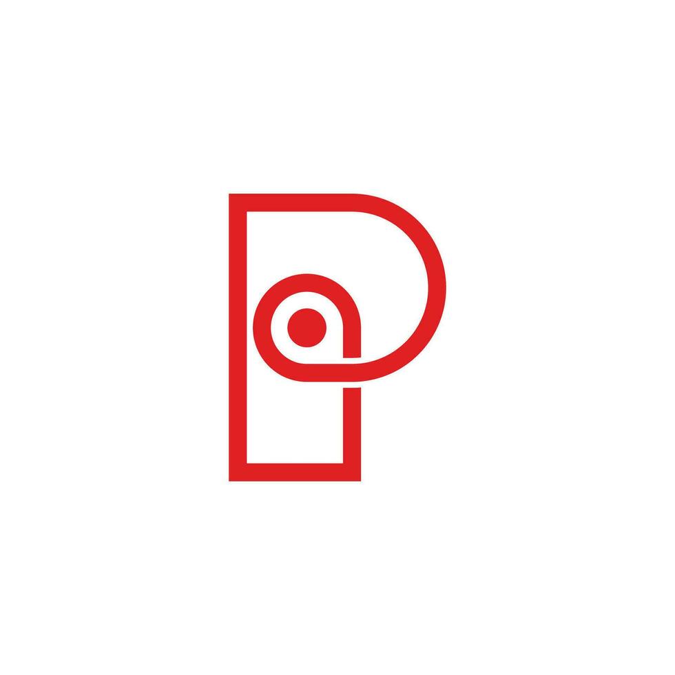 brief p pin plaats lijn meetkundig logo vector