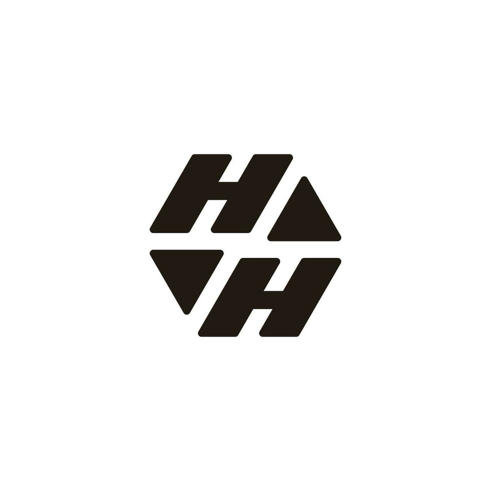 brief h straat weg symbool meetkundig zeshoekig logo vector