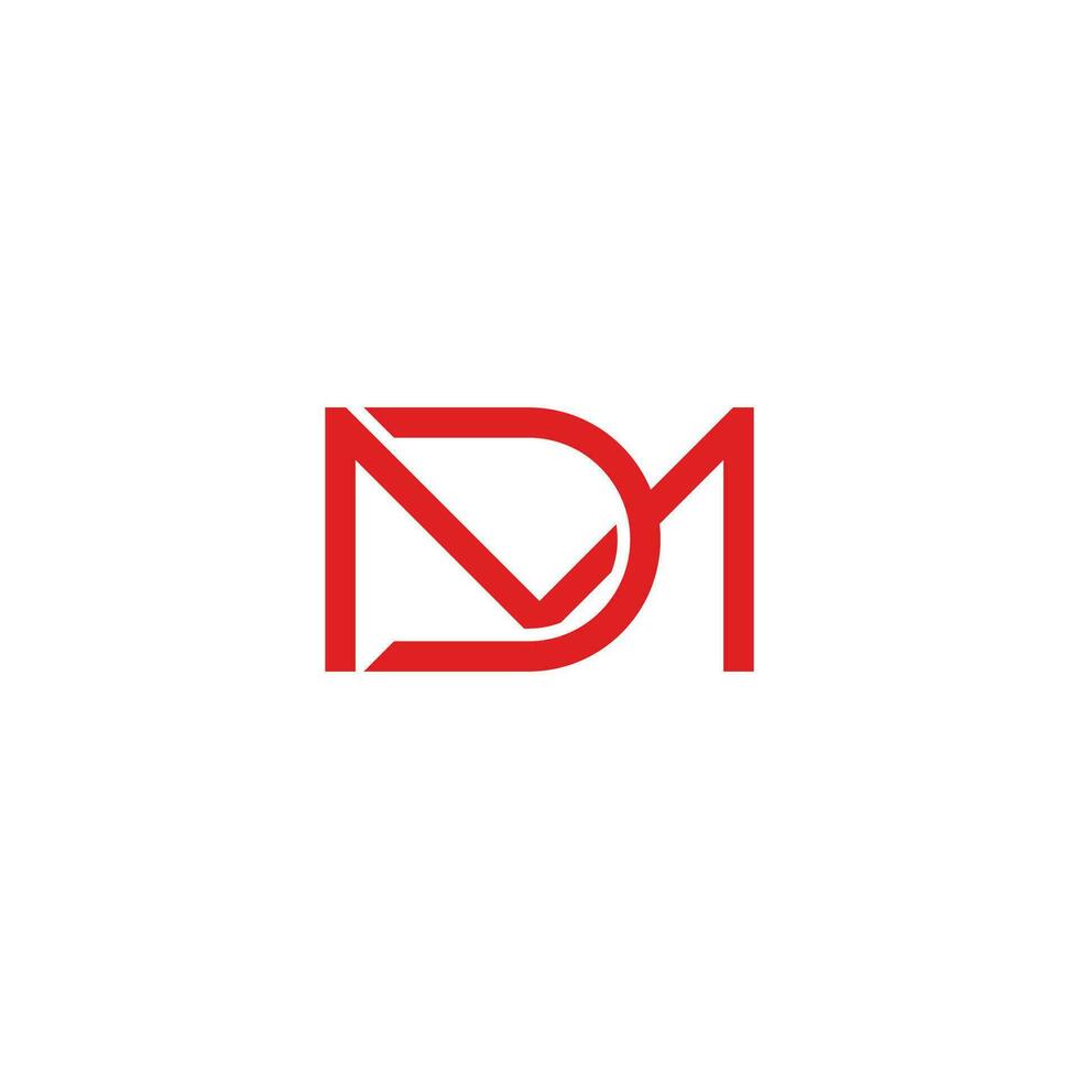 brief dm rood gekoppeld meetkundig lijn logo vector