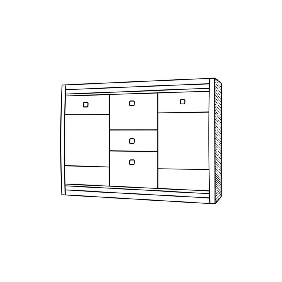 kabinet meubilair icoon interieur ontwerp minimalistische logo, vector icoon illustratie ontwerp sjabloon