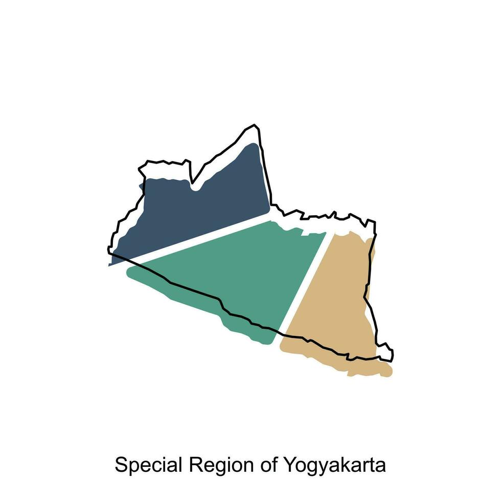 kaart van speciaal regio van Yogyakarta ontwerp sjabloon, vector illustratie van kaart van Indonesië Aan wit achtergrond