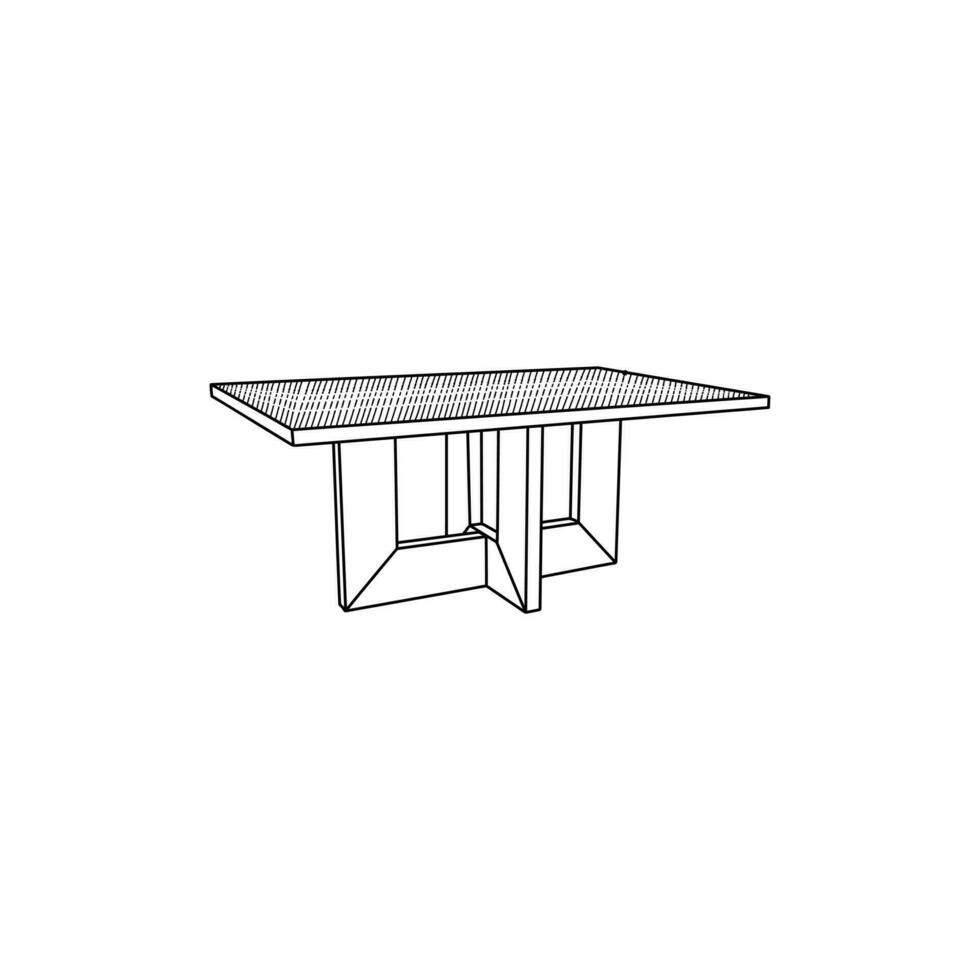 tafel minimalistische illustratie gemakkelijk meubilair ontwerp, element grafisch illustratie sjabloon vector