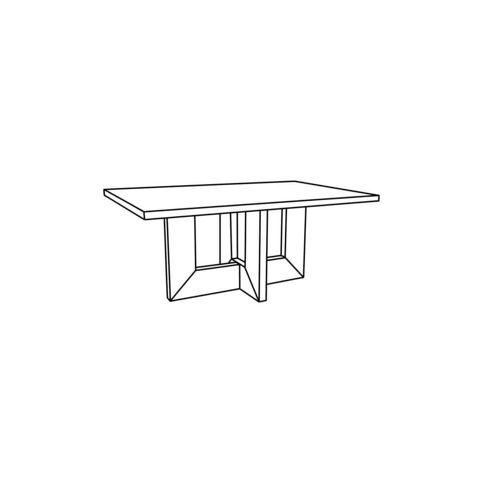 lijn kunst van tafel icoon gemakkelijk lijn ontwerp sjabloon, vector symbool, teken, schets illustratie.