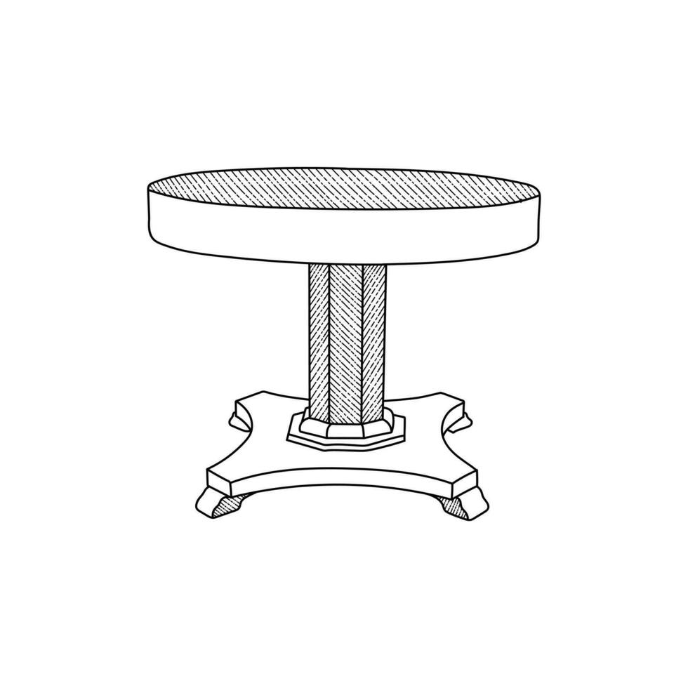 antiek tafel elegant gemakkelijk lijn icoon meubilair en huis interieur symbool voorraad vector illustratie.